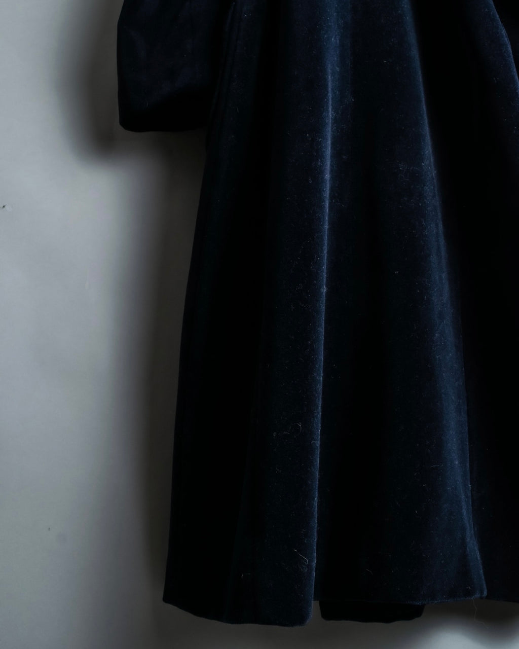 "Y's"Black navy velor double-breasted coat