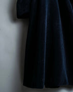 "Y's"Black navy velor double-breasted coat