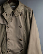 "SEEALL" patchwork designed maxi trench coat