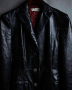 "STEFANO MORTARI" Archive leather crack design jacket