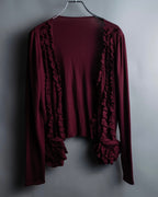 "VALENTINO" Virgin wool ruffled flower design cardigan