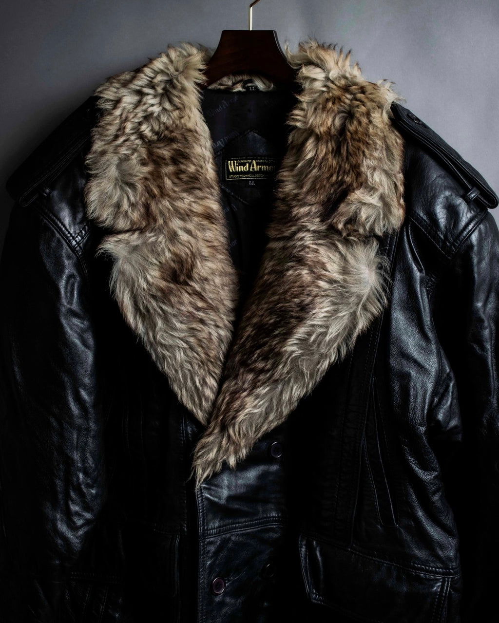 3XL Oversilhouette Faux Fur Leather Coat