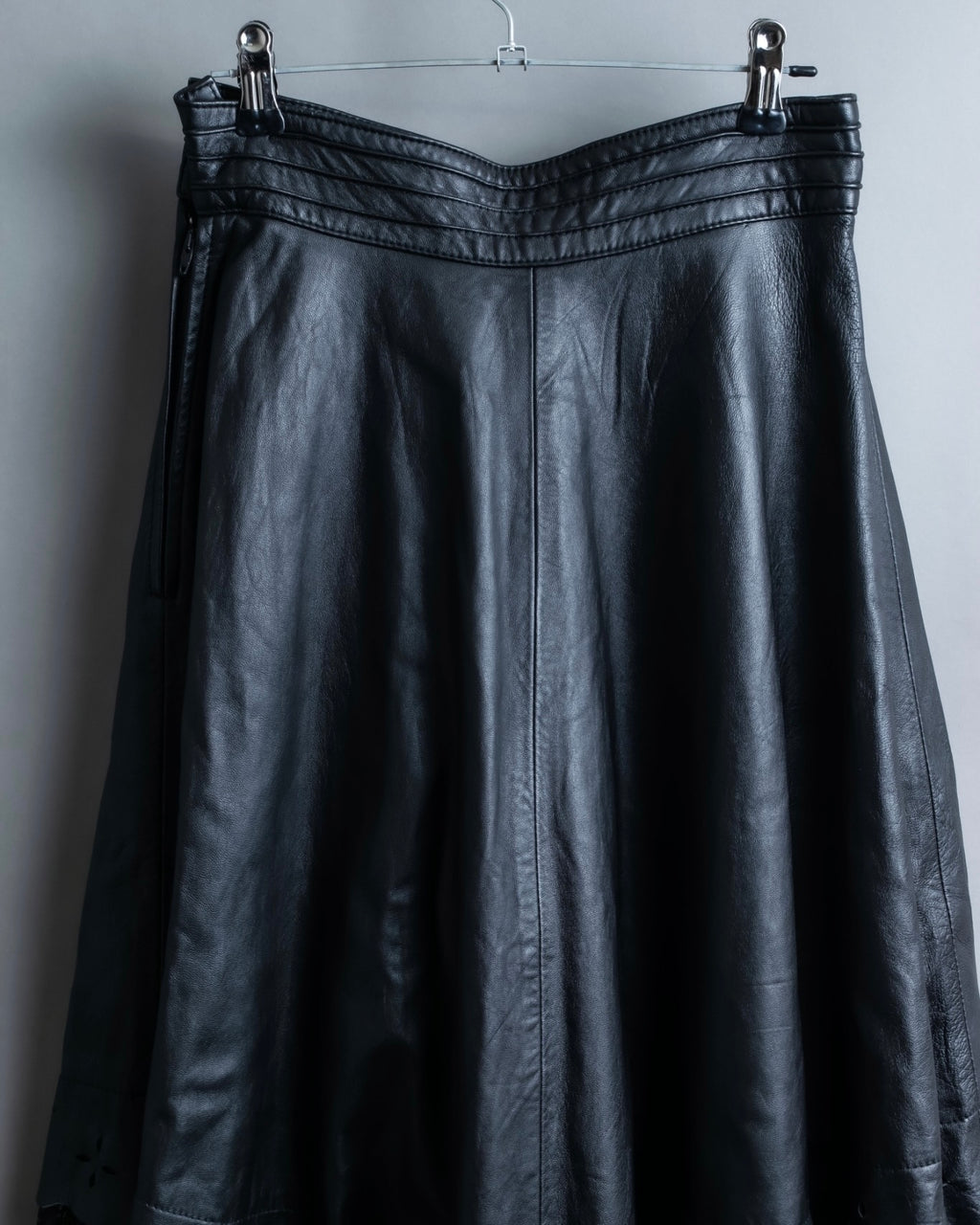 Cowhide flared lace skirt
