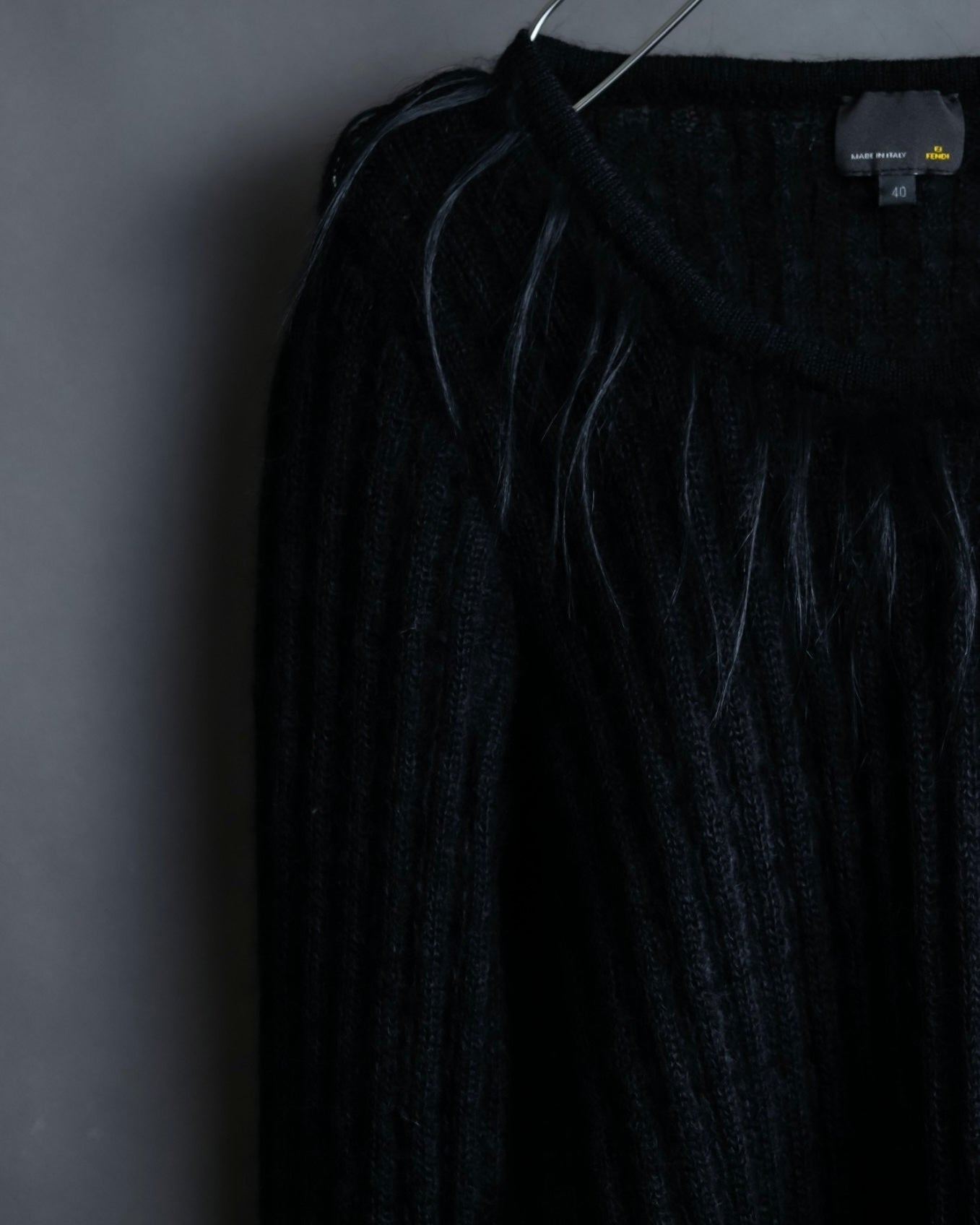 "FENDI" Hair fringe sheer combination summer knit