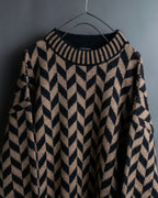 "GIORGIO ARMANI" Geometric pattern rib wool knit