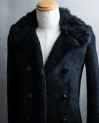 "BALENCIAGA" Opossum Fur Boa Leather Special Coat
