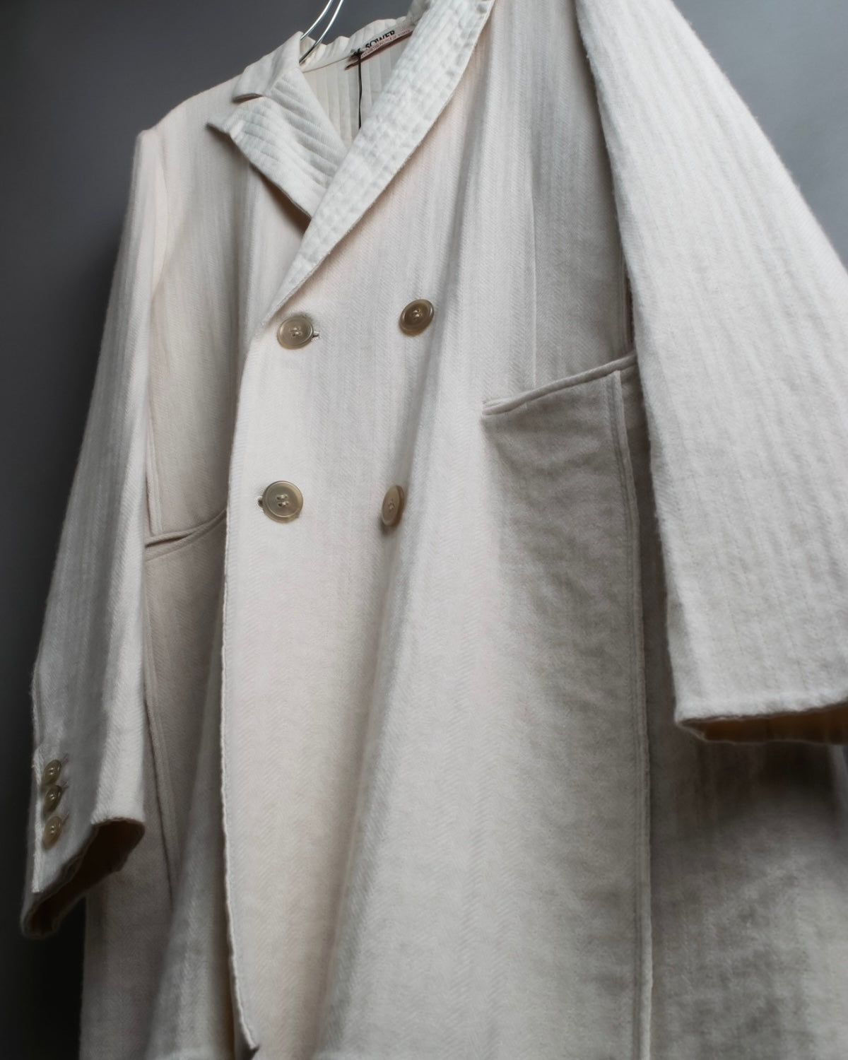 "SOWER" cashmere cotton double breasted tailored jacket