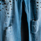 "DOLCE & GABBANA" various studded distressed denim