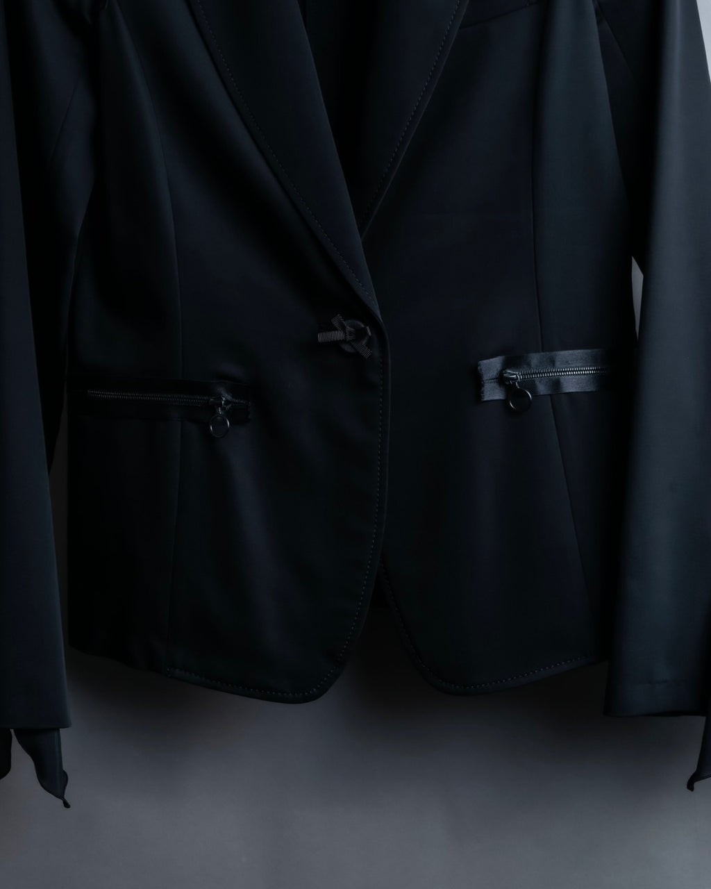 "LANVIN en Bleu" Tape-decorated tailored jacket