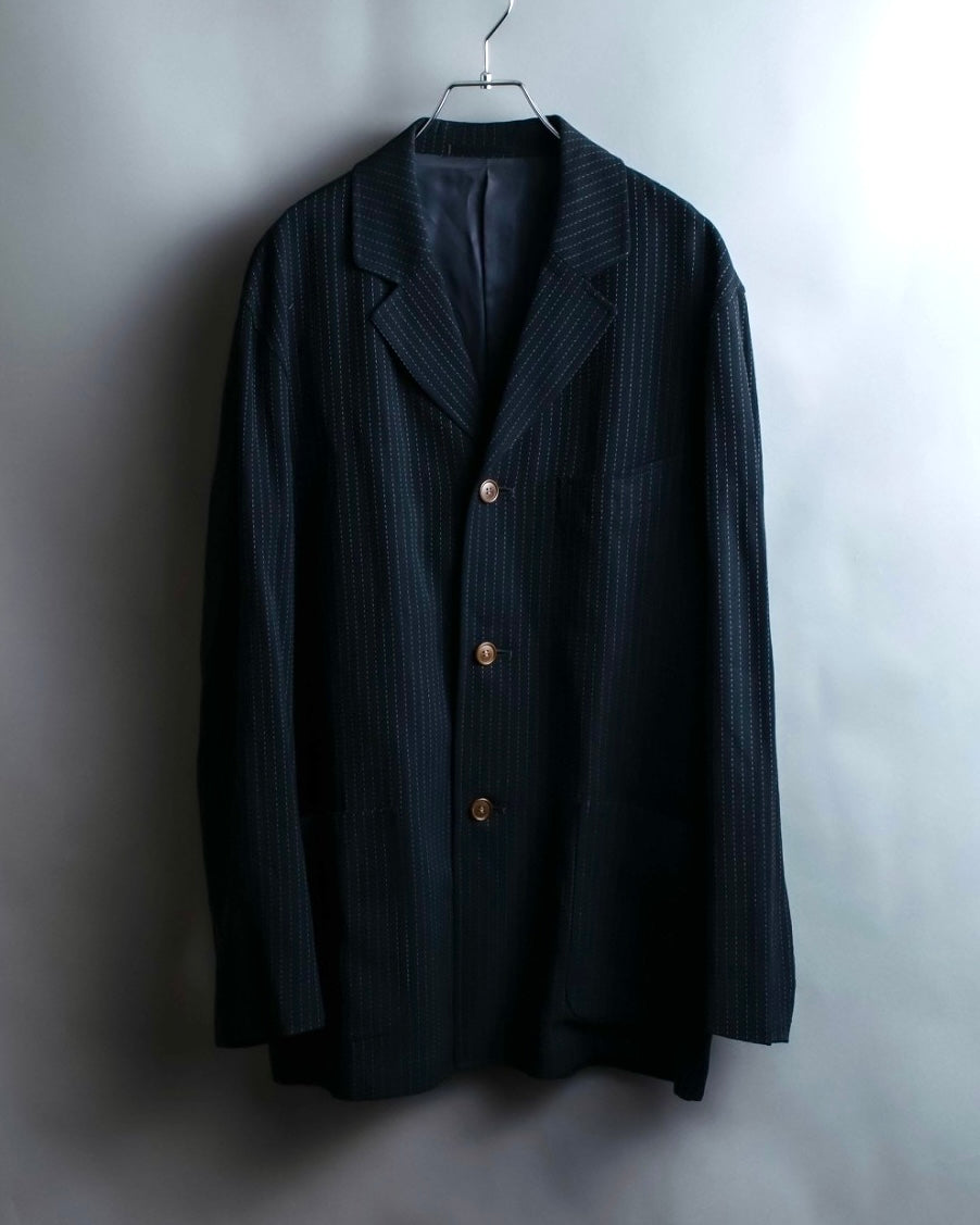 "Paul Smith London" Stitch design stripe compact lapel single tailored jacket