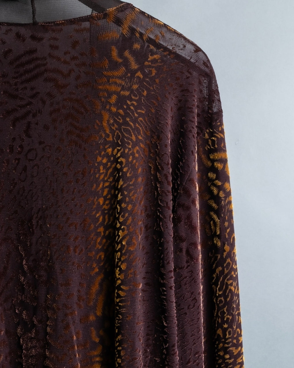 Vintage Leopard Print Sheer Dress Shirt