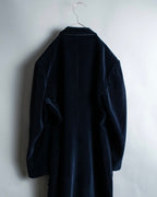 "Y's"Black navy velor double-breasted coat