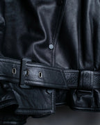"NORIKO KAZUKI" 2way leather short jacket