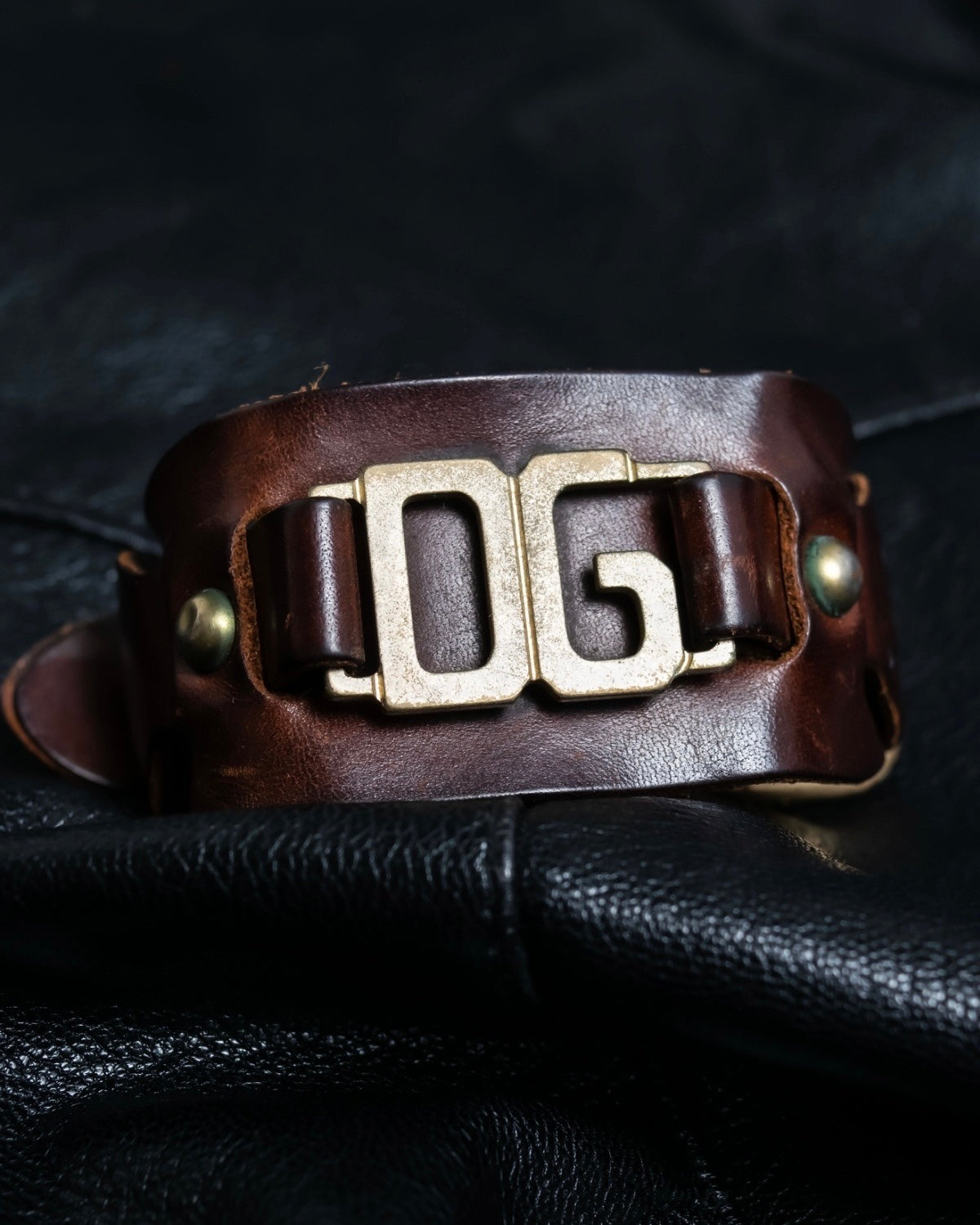 D&G Dark Brown Leather Bangle