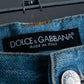"DOLCE & GABBANA" various studded distressed denim