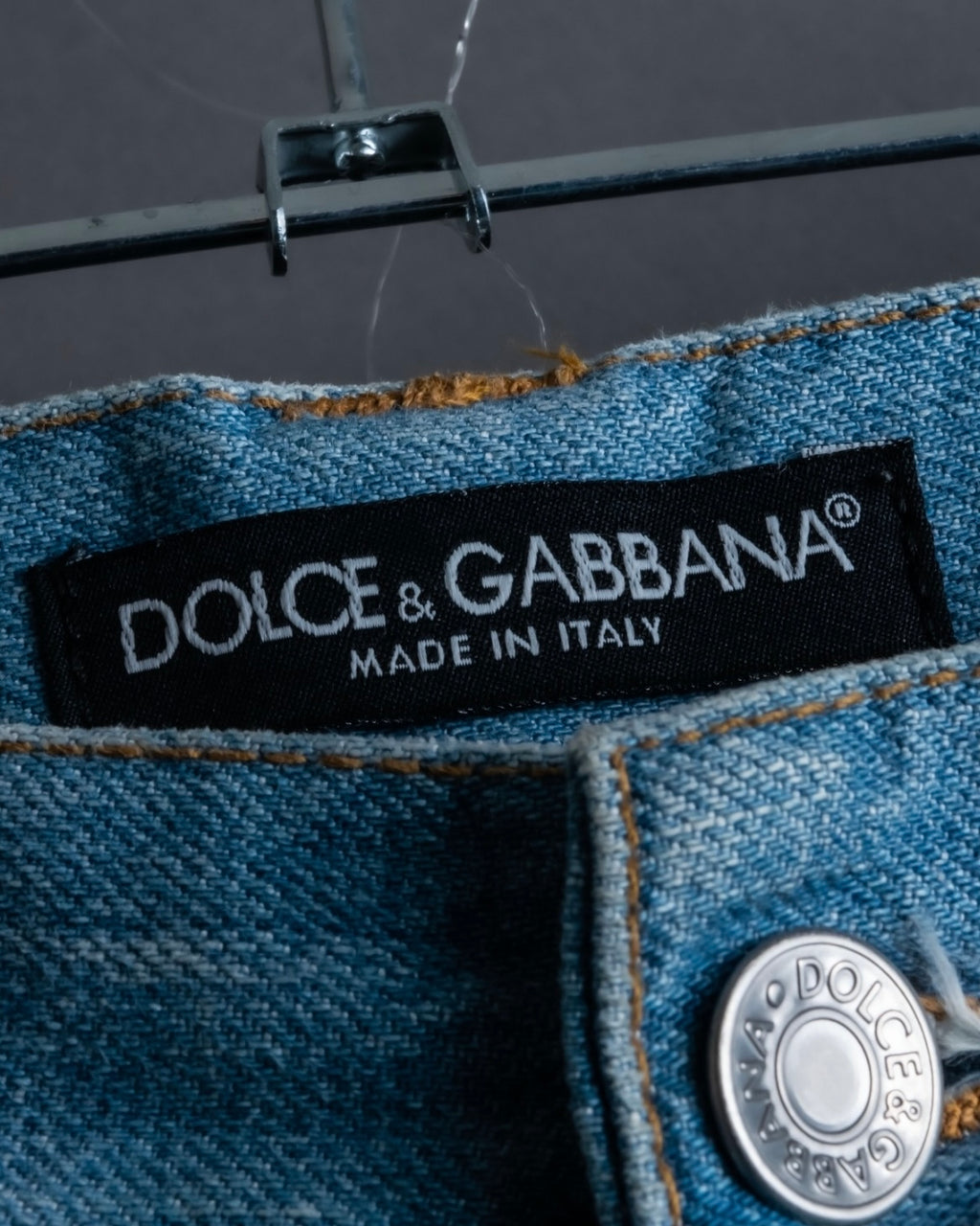 "DOLCE &amp; GABBANA" various studded distressed denim
