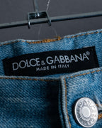 "DOLCE &amp; GABBANA" various studded distressed denim
