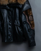 Vintage racoonfur leather blouson