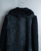 "BALENCIAGA" Opossum Fur Boa Leather Special Coat
