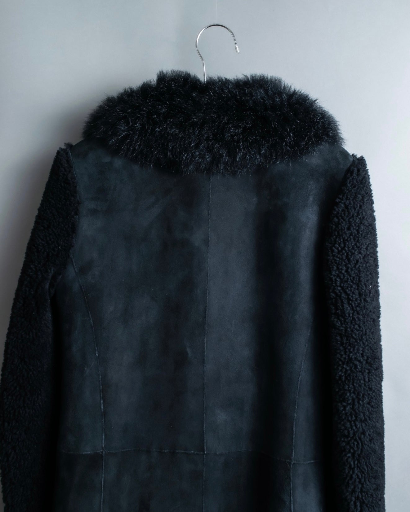 "BALENCIAGA" Opossum Fur Boa Leather Special Coat