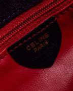"CELINE" Purple red gradient suede shoulder bag