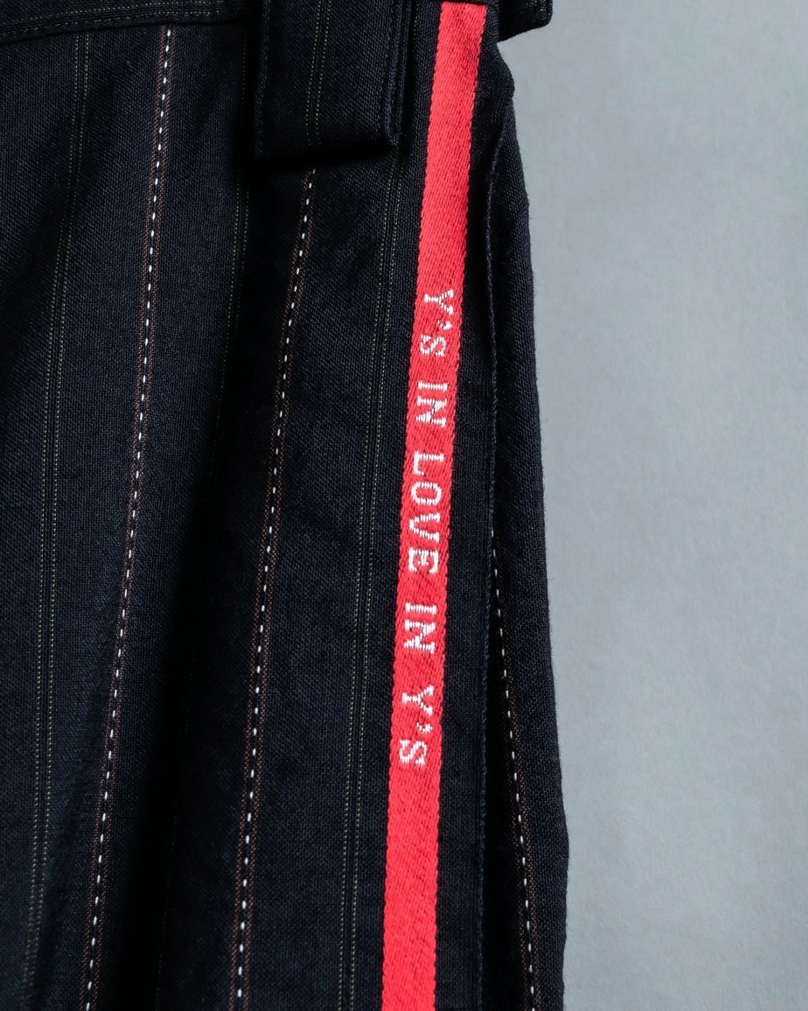 "Y's" Red Line Striped Wrap Pants Design Setup