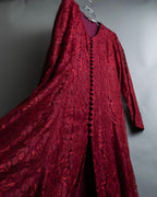 “Vintage” flower motif lace long dress