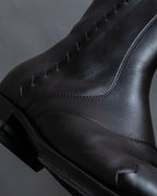 “BOTTEGA VENETA” round toe intrecciato leather boots
