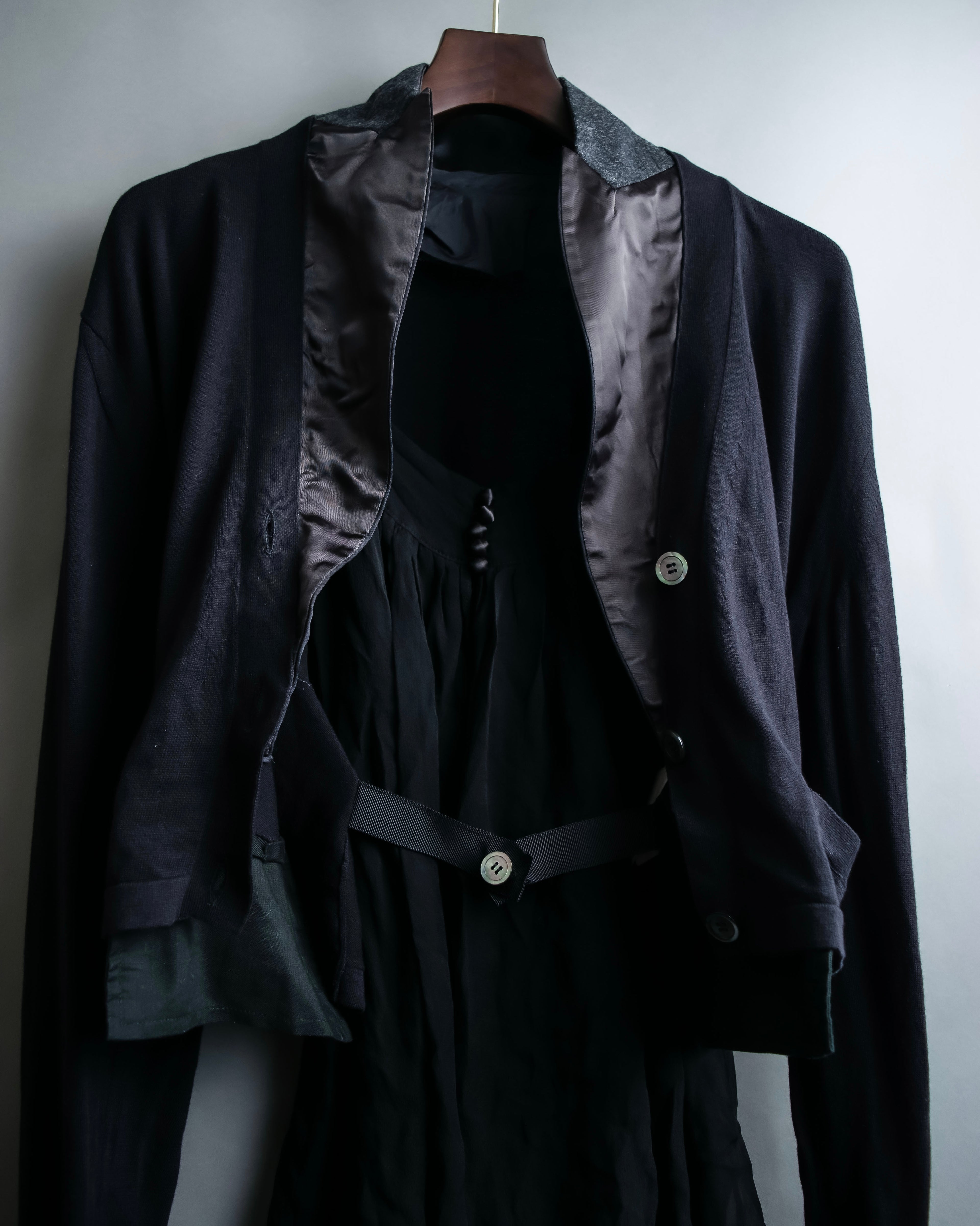 "sacai" Sheer corset layered cardigan jacket