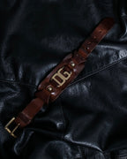 D&G Dark Brown Leather Bangle