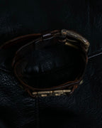 D&G Dark Brown Leather Bangle