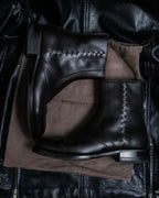 “BOTTEGA VENETA” round toe intrecciato leather boots