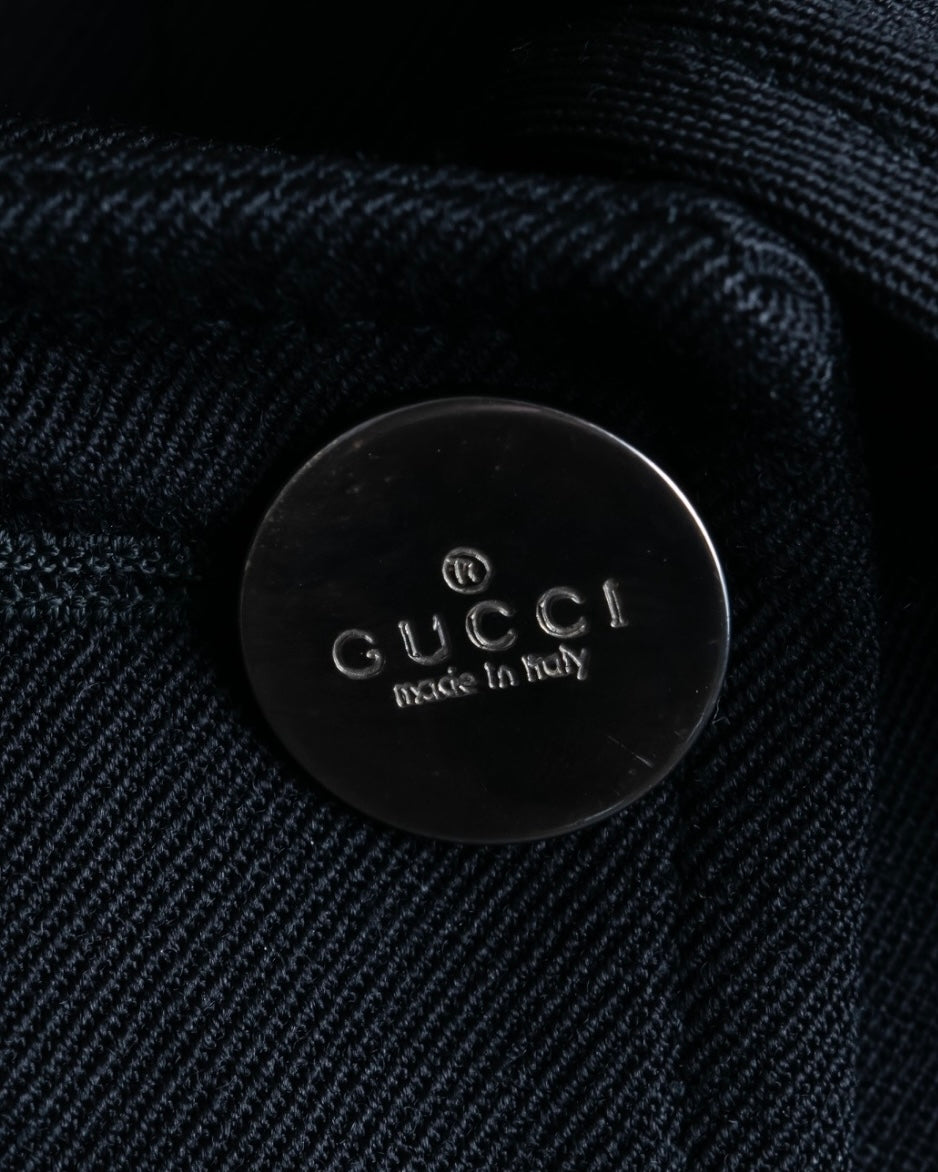 "GUCCI" Front fly beautiful silhouette soutien collar coat