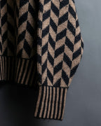 "GIORGIO ARMANI" Geometric pattern rib wool knit