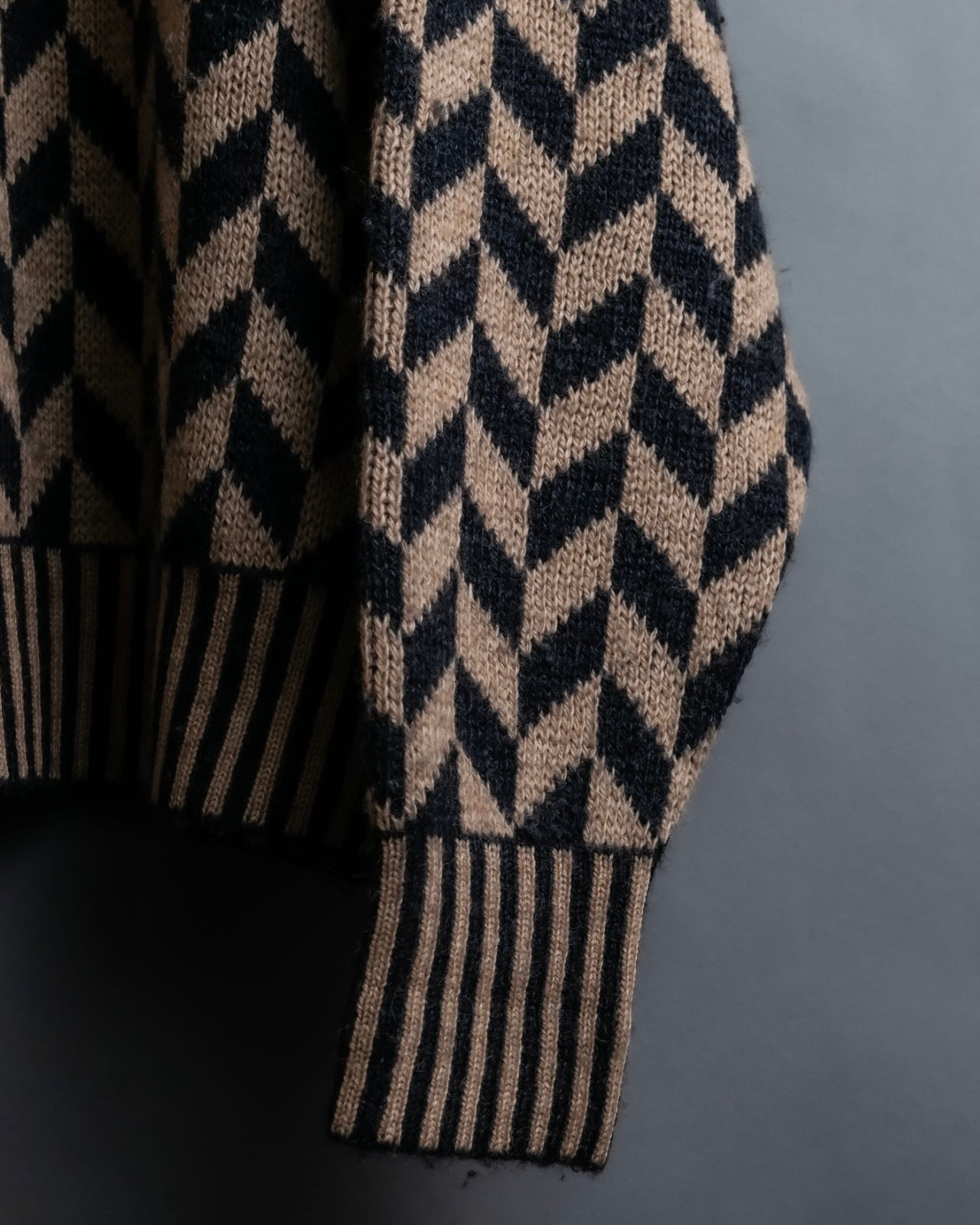 "GIORGIO ARMANI" Geometric pattern rib wool knit