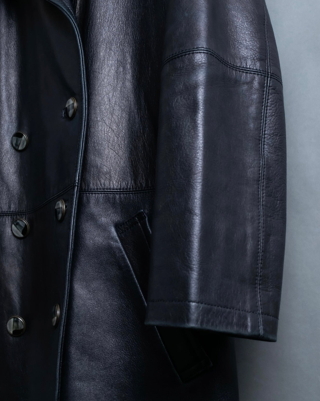 "Issey Miyake" Archive leather coat