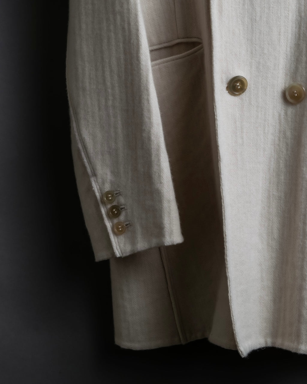 "SOWER" cashmere cotton double breasted tailored jacket