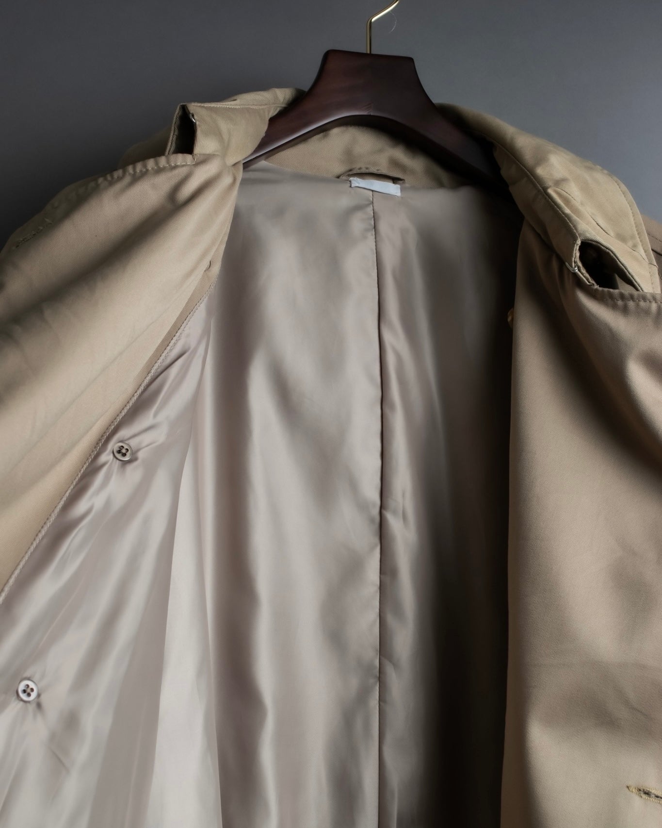 "SEEALL" patchwork designed maxi trench coat