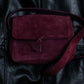 "CELINE" Purple red gradient suede shoulder bag