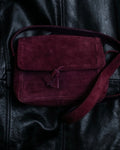 "CELINE" Purple red gradient suede shoulder bag