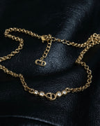 "Christian Dior" logo chain necklace