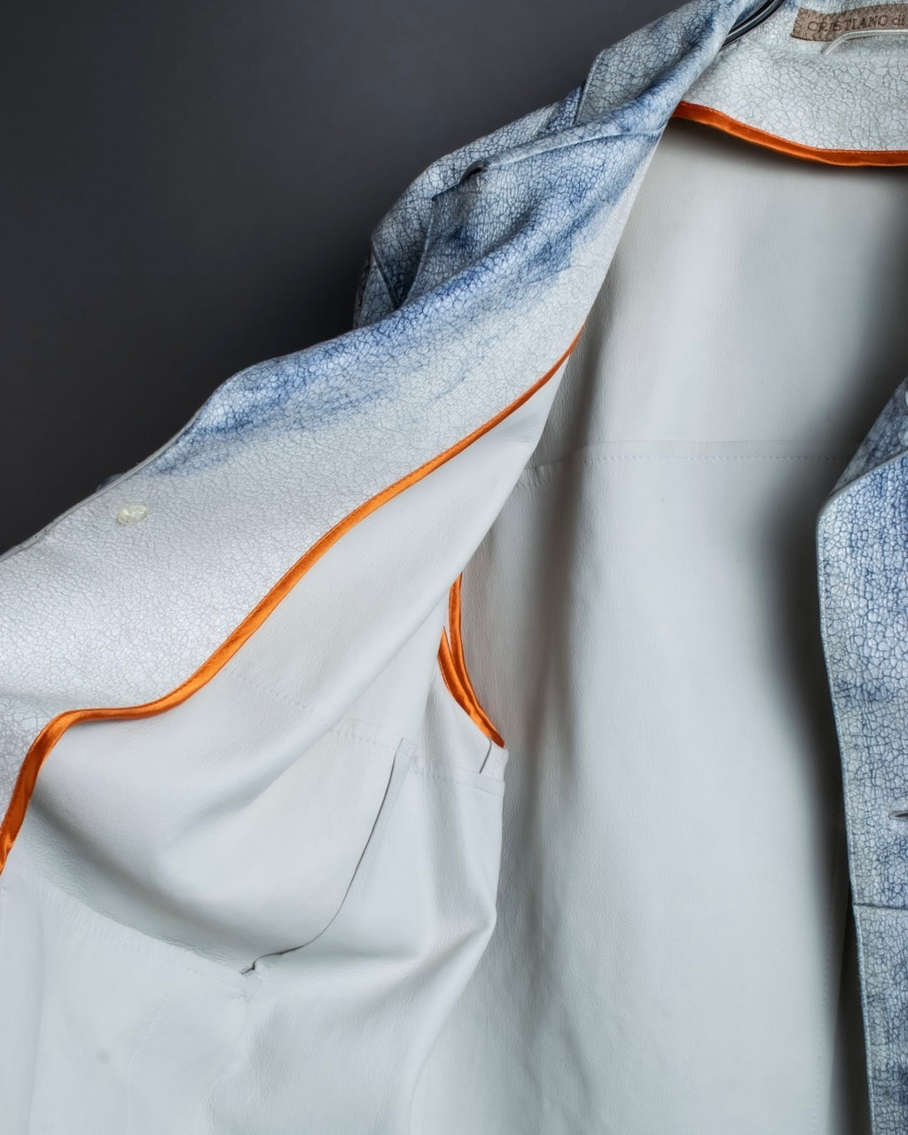 "CRISTIANO di THIENE"Crack design white leather jacket