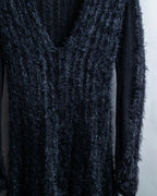 "FENDI" mohair shaggy long cardigan
