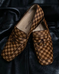 “Louis Vuitton” Damier designed unborn carf loafer
