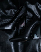 "CELINE" clear heel leather shoes