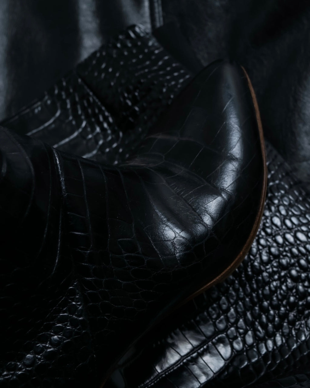 "Maison Martin Margiela" high quality crocodile leather long boots