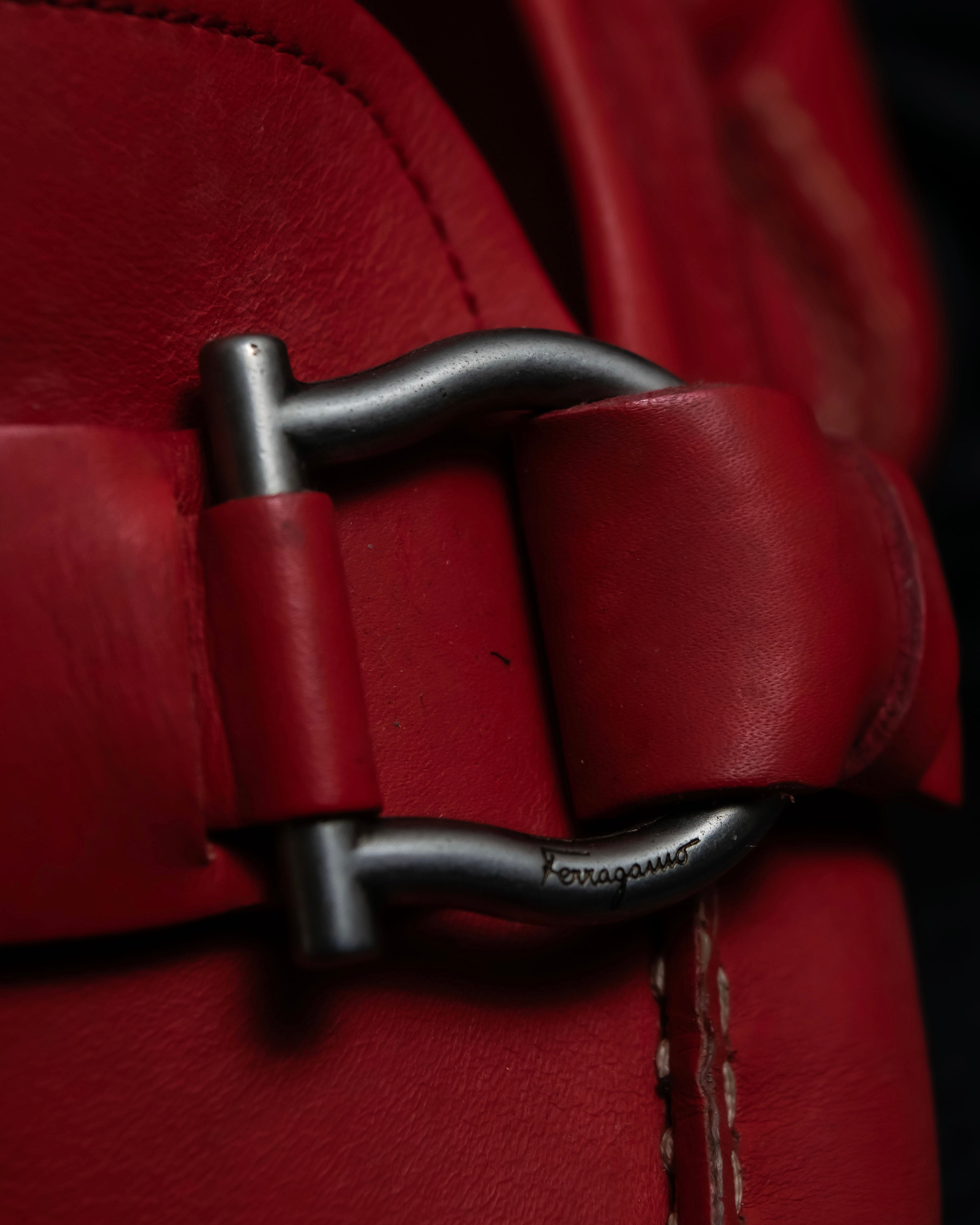 "Salvatore Ferragamo" gancino designed rubber sole loafer