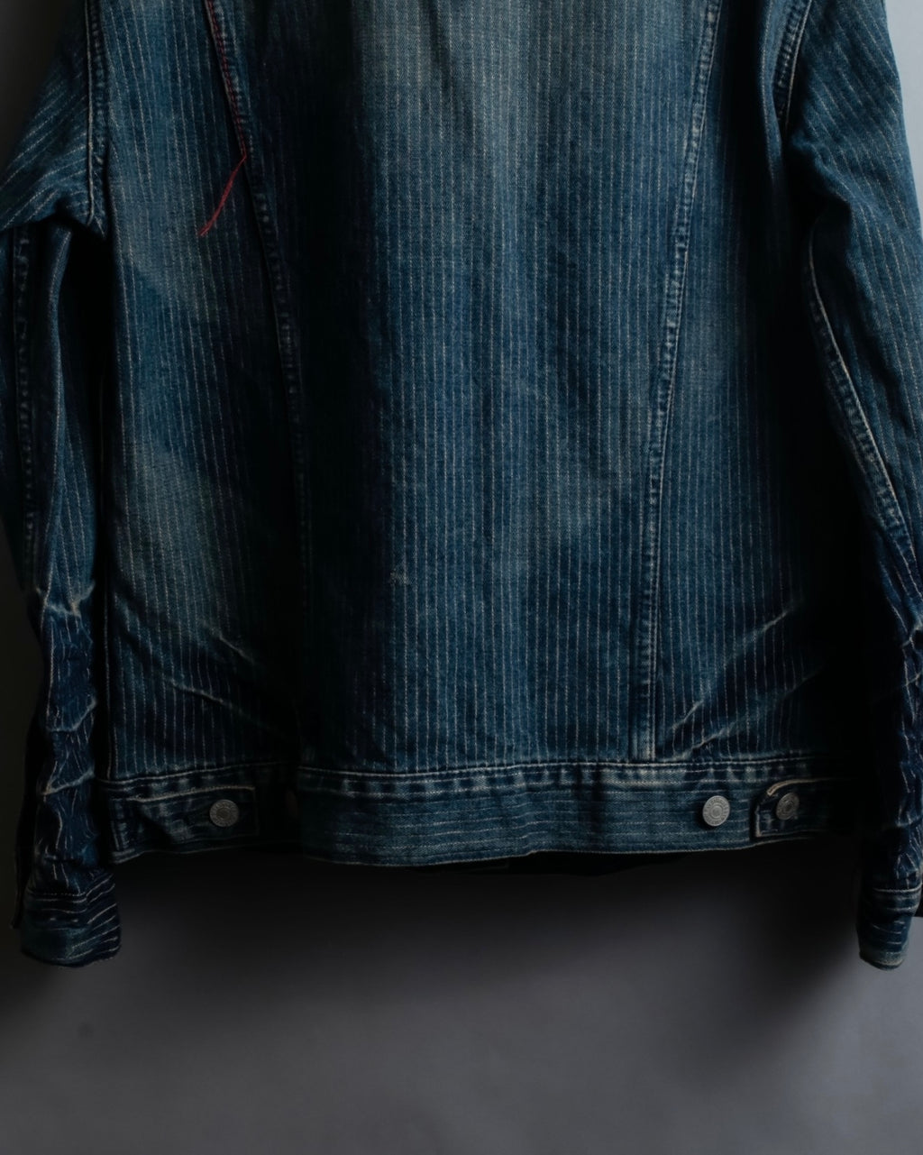 "Levi's Redloop" Aging process pencil stripe denim jacket
