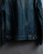 "Levi's Redloop" Aging process pencil stripe denim jacket