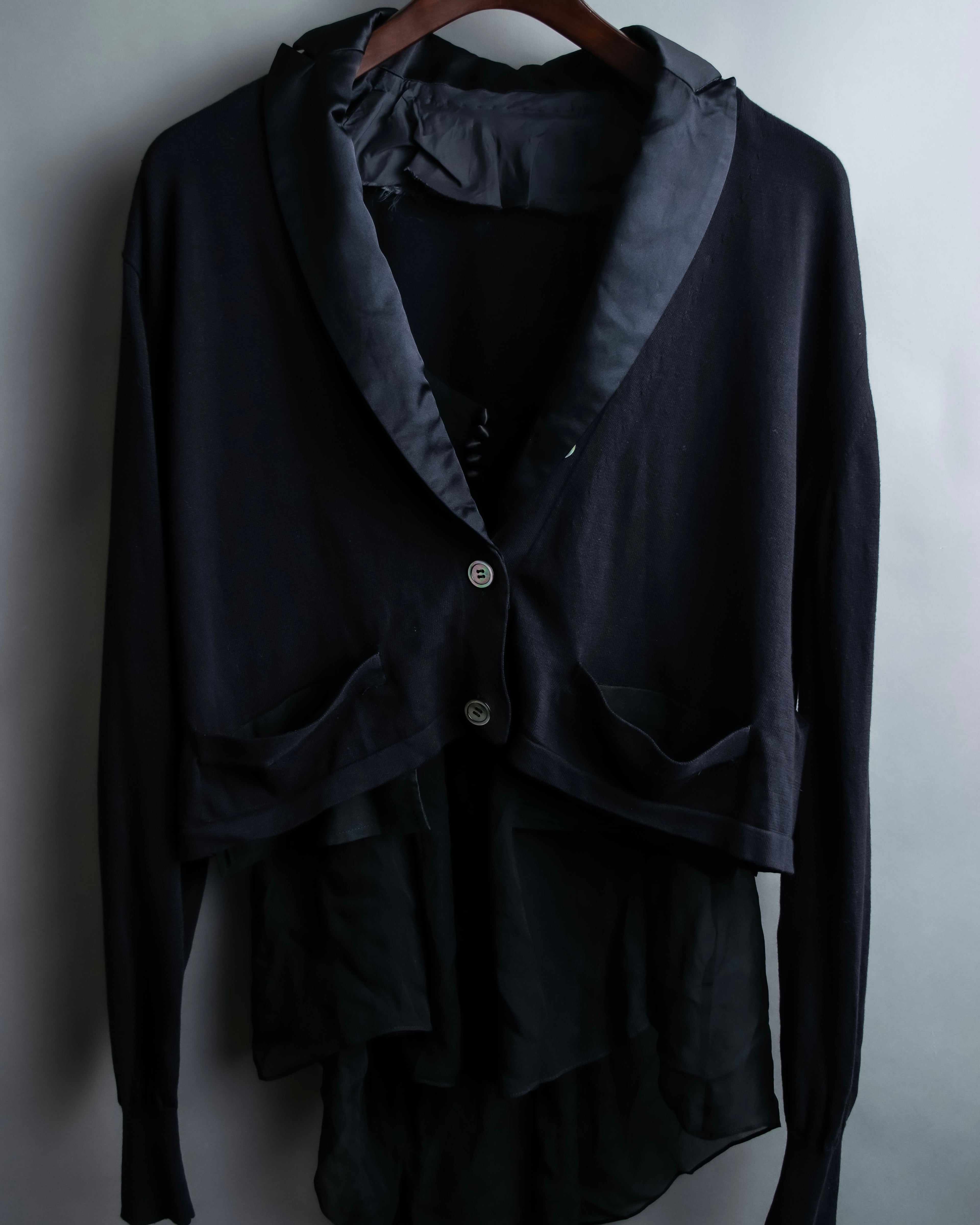 "sacai" Sheer corset layered cardigan jacket